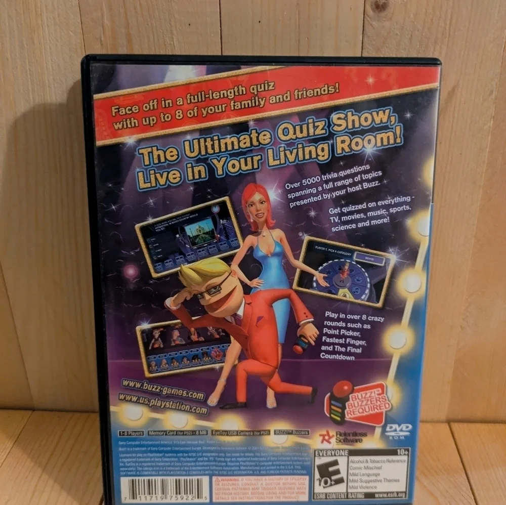 Buzz! The Mega Quiz for Sony 2 - Black Case Used